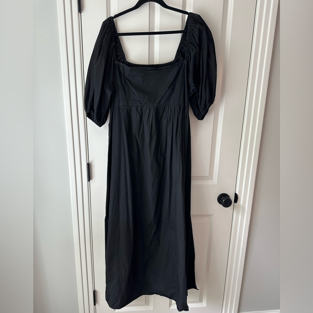 Nasal puff sleeve maxi dress